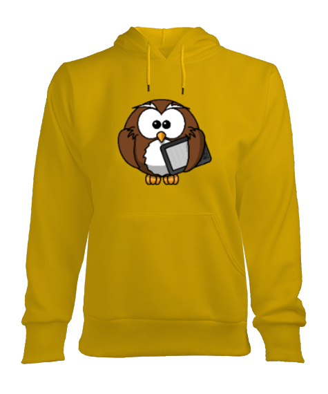 Tisho - Baykuş baskılı Kadın Kapşonlu Hoodie Sweatshirt