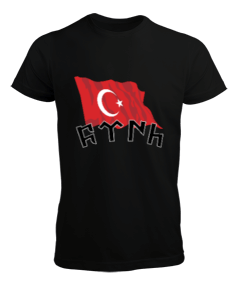 Bayrak ve Türk Yazılı Erkek T-Shirt Erkek Tişört