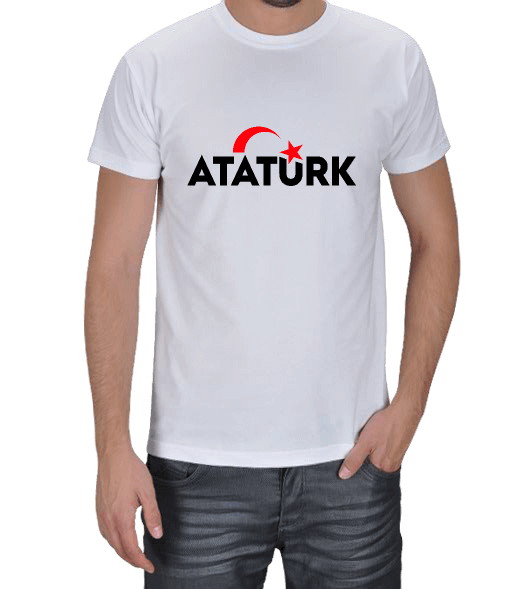 Tisho - bayraklı beyaz Atatürk tişört Erkek Tişört