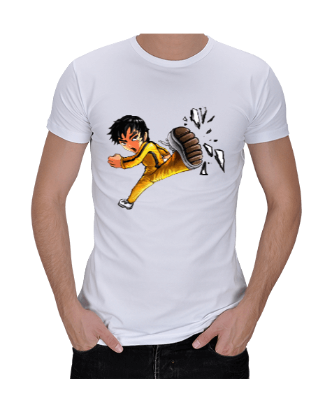 Tisho - BB006 - Bruce Lee Tekmesi Erkek Regular Kesim Tişört