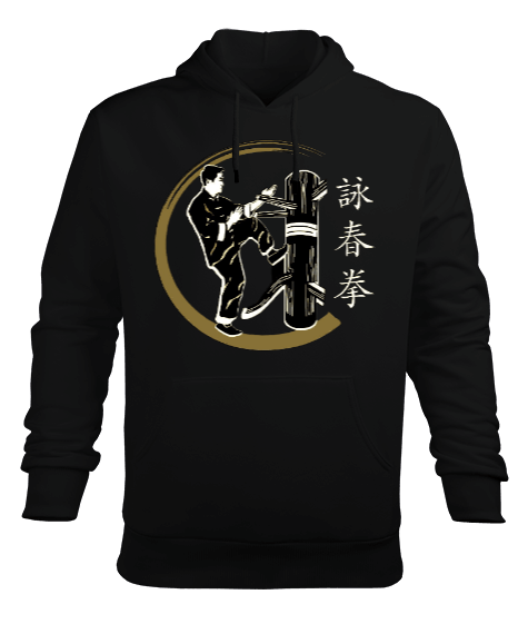 Tisho - BB008 - Wing Chun Dummy Erkek Kapüşonlu Hoodie Sweatshirt