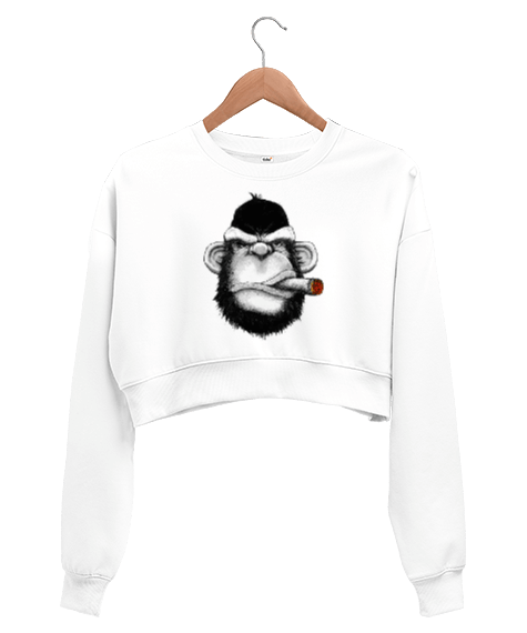 Tisho - BB010 - Goril Kadın Crop Sweatshirt