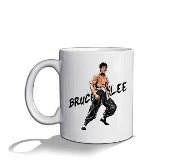BB011 - Bruce Lee Beyaz Kupa Bardak