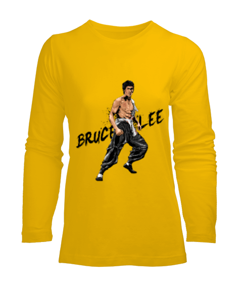 Tisho - BB011 - Bruce Lee Kadın Uzun Kol Tişört