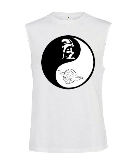 Tisho - BB011 - Ying Yang Kesik Kol Unisex Tişört