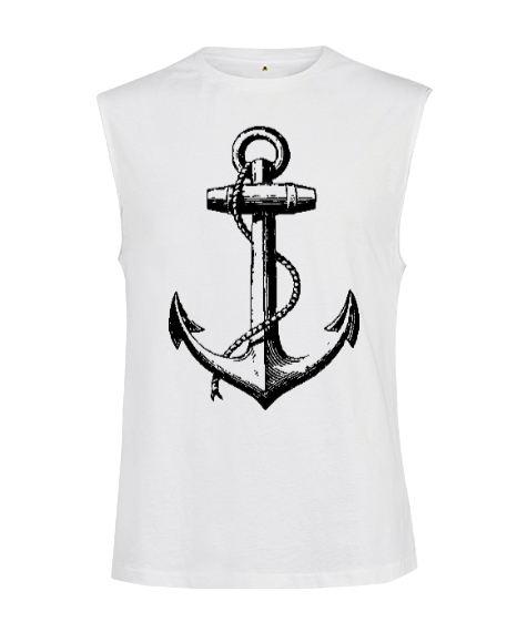 Tisho - BB012 Anchor Tasarım Kesik Kol Unisex Tişört