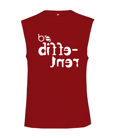 Tisho - Be Different - Farklı Ol Kırmızı Kesik Kol Unisex Tişört