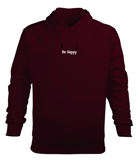 Tisho - Be Happy Erkek Kapüşonlu Hoodie Sweatshirt