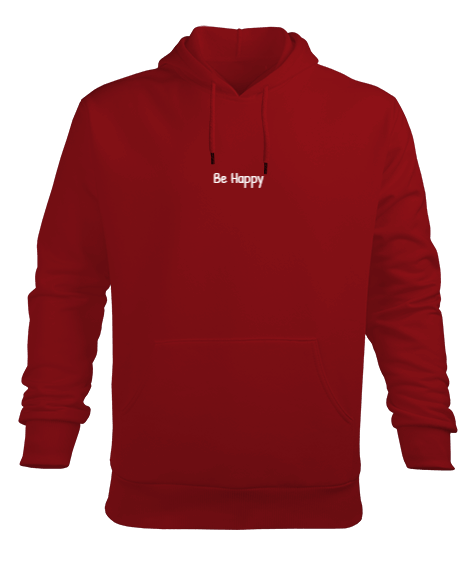 Tisho - Be Happy Erkek Kapüşonlu Hoodie Sweatshirt