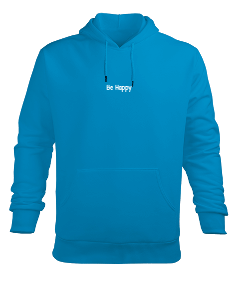 Tisho - Be Happy Erkek Kapüşonlu Hoodie Sweatshirt