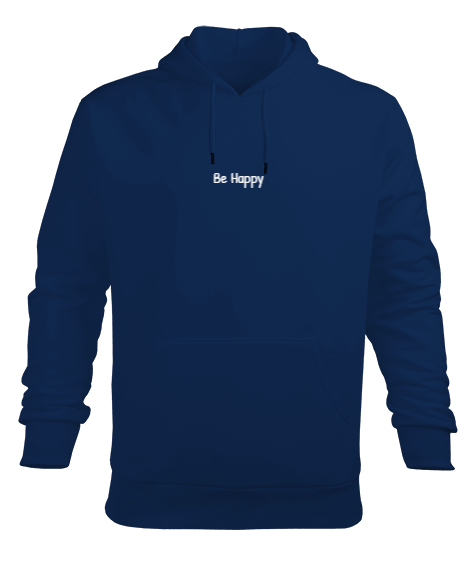 Tisho - Be Happy Erkek Kapüşonlu Hoodie Sweatshirt