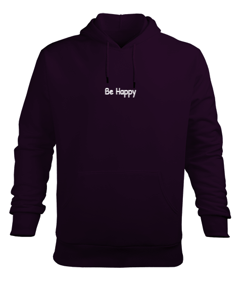 Tisho - Be Happy Erkek Kapüşonlu Hoodie Sweatshirt