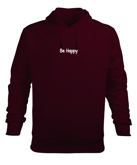 Tisho - Be Happy Erkek Kapüşonlu Hoodie Sweatshirt