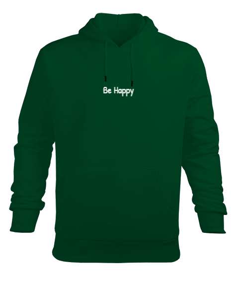 Tisho - Be Happy Erkek Kapüşonlu Hoodie Sweatshirt