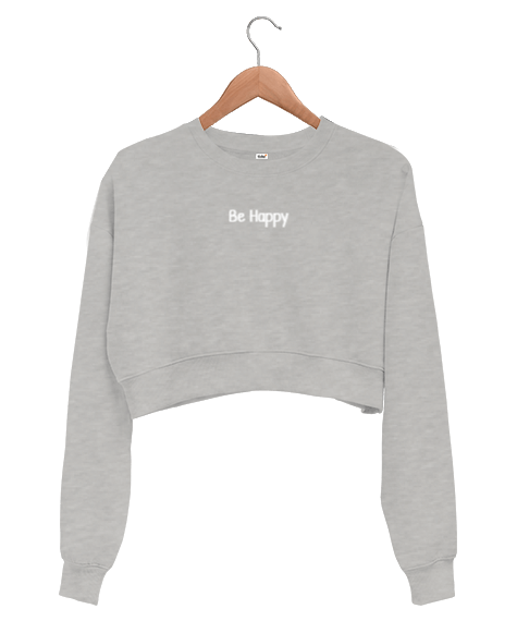 Tisho - Be Happy Kadın Crop Sweatshirt