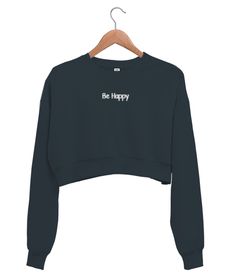 Tisho - Be Happy Kadın Crop Sweatshirt