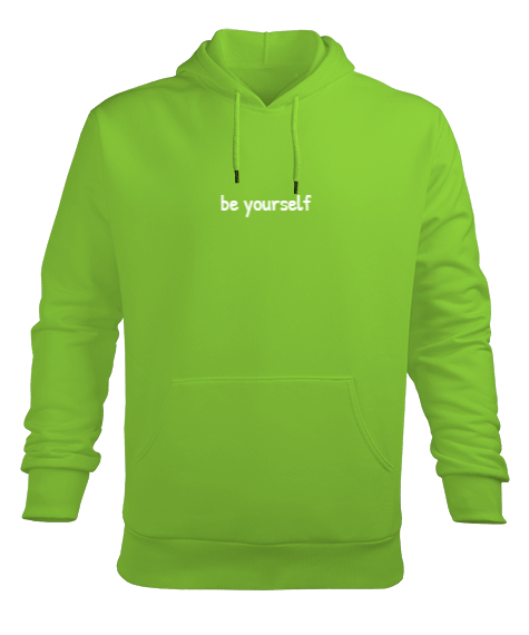 Tisho - Be Yourself Fıstık Yeşili Erkek Kapüşonlu Hoodie Sweatshirt