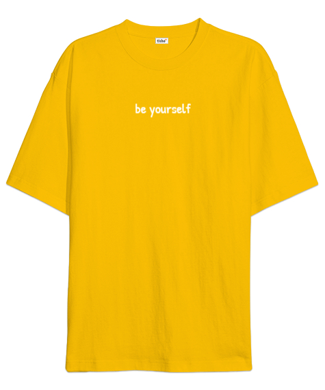 Tisho - Be Yourself Sarı Oversize Unisex Tişört