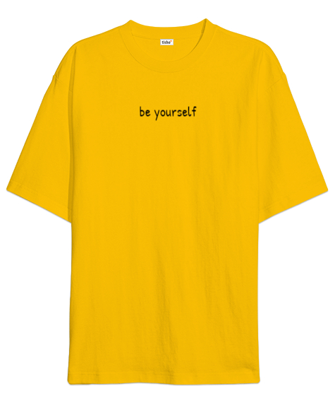 Tisho - Be Yourself Sarı Oversize Unisex Tişört