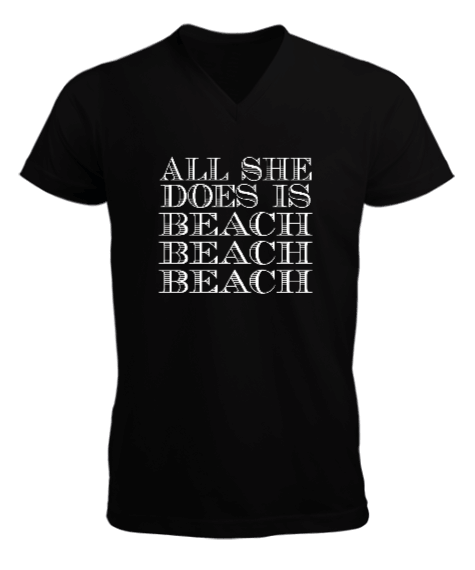 Tisho - Beach Beach Erkek Kısa Kol V Yaka Tişört