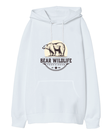 Tisho - bear wildlife sweatshirt Oversize Unisex Kapüşonlu Sweatshirt
