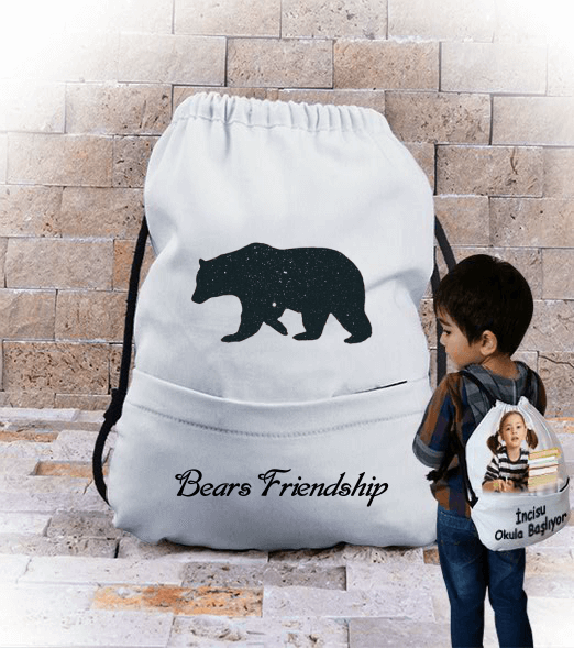 Tisho - Bears Friendship Büzgülü Çocuk Sırt Çantası
