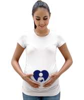 Bebeğimi Seviyorum - Dikkat Bebek Var Beyaz Kadın Hamile Tişört - Tisho