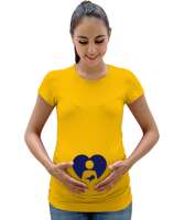 Bebeğimi Seviyorum - Dikkat Bebek Var Sarı Kadın Hamile Tişört - Tisho