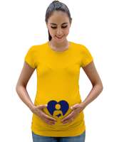 Bebeğimi Seviyorum - Dikkat Bebek Var Sarı Kadın Hamile Tişört - Tisho