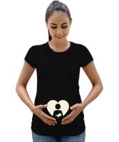 Bebeğimi Seviyorum - Dikkat Bebek Var Siyah Kadın Hamile Tişört - Tisho