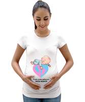 Bebek Beyaz Kadın Hamile Tişört - Tisho