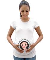 bebek komik Beyaz Kadın Hamile Tişört - Tisho