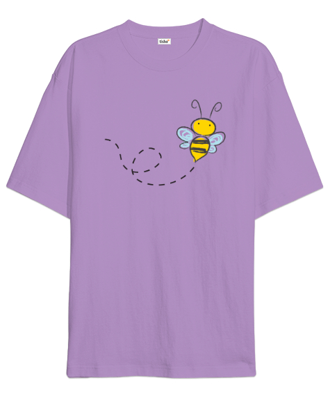 Tisho - Bee - Arı Vız Vız Lila Oversize Unisex Tişört