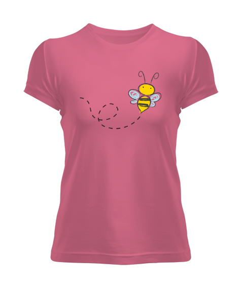 Tisho - Bee - Arı Vız Vız Pembe Kadın Tişört