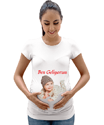 Ben Geliyorum Anne Kadın Hamile Tişört - Tisho