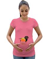 Ben tam bir sosisliyim Pembe Kadın Hamile Tişört - Tisho