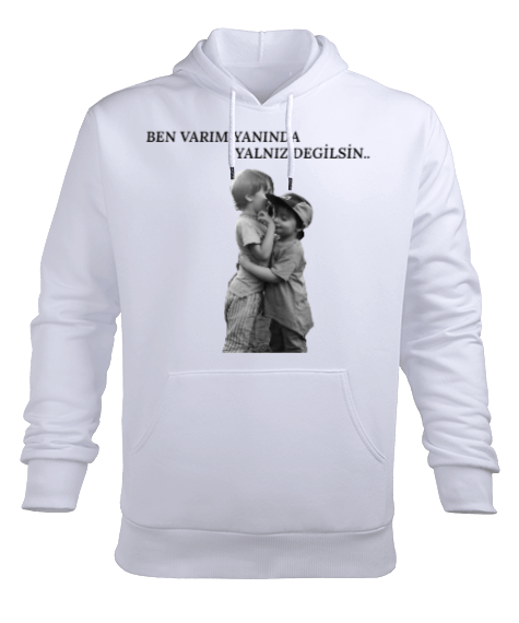 Tisho - BEN VARINM YANINDA Erkek Kapüşonlu Hoodie Sweatshirt