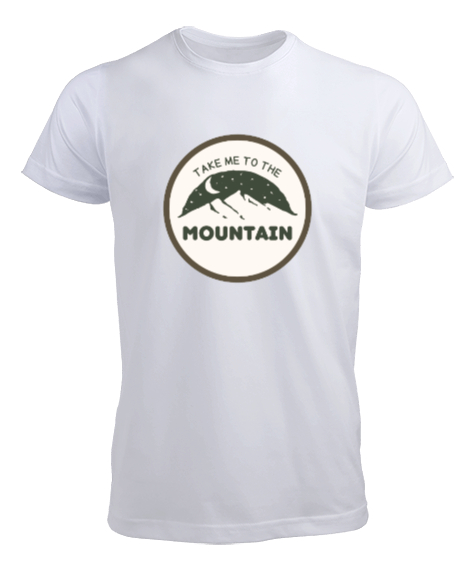 Tisho - Beni Dağlara Götür Kampçılık ve Dağcılık Özel Tasarım Beyaz Erkek Tişört