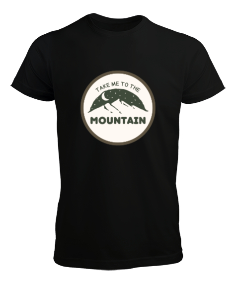 Tisho - Beni Dağlara Götür Kampçılık ve Dağcılık Özel Tasarım Siyah Erkek Tişört