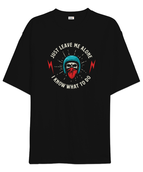 Tisho - Beni Yalnız Bırak - Kurukafa Sürücü - Skull Siyah Oversize Unisex Tişört