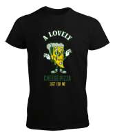 Benim için harika peynirli bir pizza Pizza ve fast food severler için özel tasarım kalpten kaşar ve Siyah Erkek Tişört - Tisho