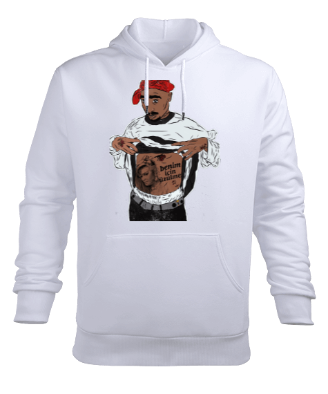 Tisho - Bergen Tupac Sweatshirt Erkek Kapüşonlu Hoodie Sweatshirt