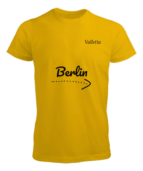 Tisho - Berlin baskılı Sarı Erkek Tişört