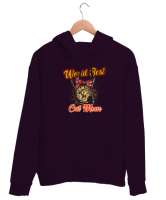 Best Cat Mom - En İyi Kedi Anne Koyu Mor Unisex Kapşonlu Sweatshirt - Tisho