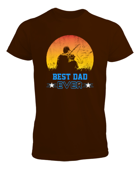 Tisho - Best Dad Ever - Baba ve Çocuk Aktivite Kahverengi Erkek Tişört