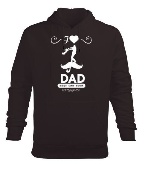 Tisho - Best Dad Ever - En İyi Baba - Acı Kahve Erkek Kapüşonlu Hoodie Sweatshirt