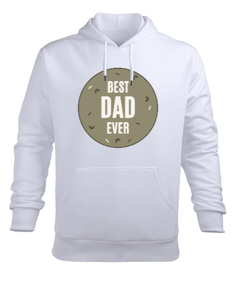 Tisho - Best Dad Ever En iyi baba - babalar günü özel Beyaz Erkek Kapüşonlu Hoodie Sweatshirt