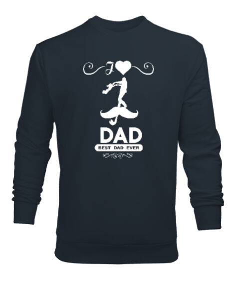 Tisho - Best Dad Ever - En İyi Baba - Füme Erkek Sweatshirt