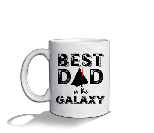 Tisho - Best Dad in the Galaxy Baskılı Beyaz Beyaz Kupa Bardak