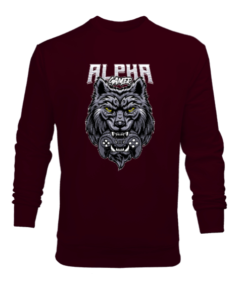 Tisho - Best Gamer - Alpha Bordo Erkek Sweatshirt